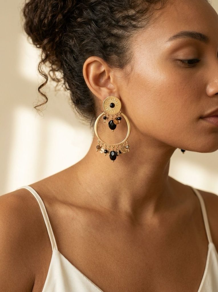 Noir Hoop Earrings